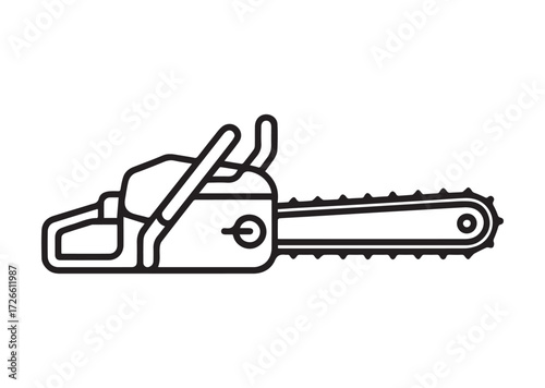 Chainsaw line art vector