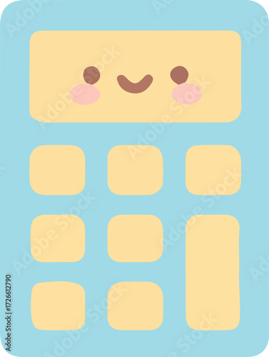 Cute Cartoon Calculator Illustration with a Cheerful Expression for Educational or Financial Projects
