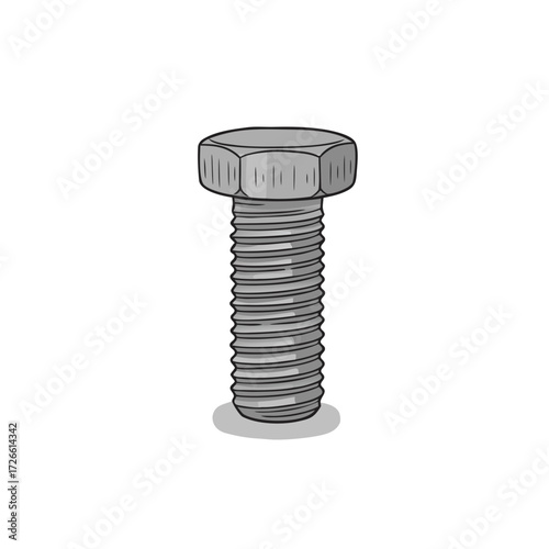 Bolt illustration in natural colors isolated on white background 