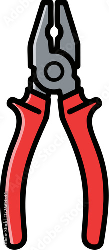Colorful Cartoon Illustration of a Pair of Pliers