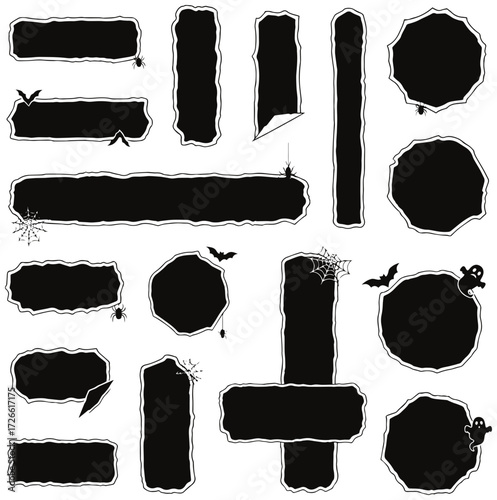 Spooky Halloween vector graphic borders for social media posts and holiday invitations