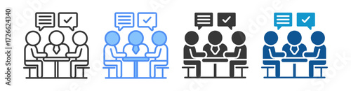 Meeting Icon Set Multiple Style Collection