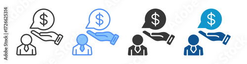 Compensation Icon Set Multiple Style Collection