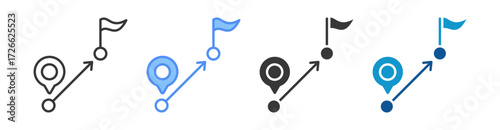 Milestone Icon Set Multiple Style Collection