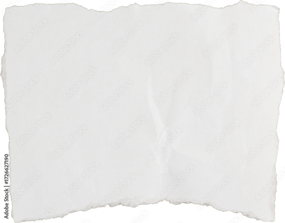 Obraz premium a piece of white paper with burned edges on white background , torn edges PNG