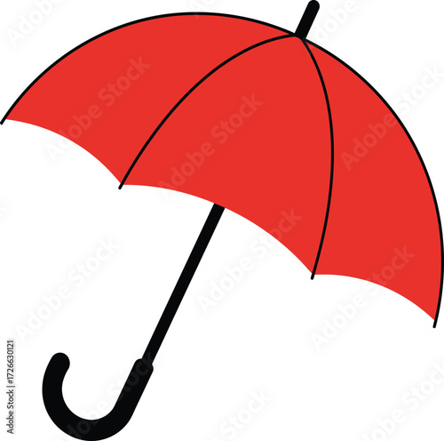 Red umbrella object protection against rain weather umbrella protection red rainy day symbol protection accessory weather isolated on transparent background