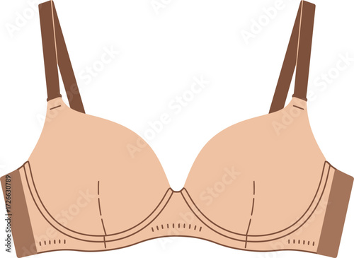 Elegant push-up bra for enhanced silhouette and comfort featuring adjustable straps and smooth cup design for everyday wear isolated on transparent background
