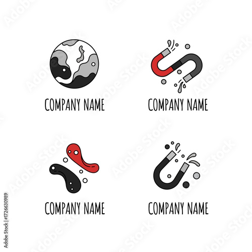 Creative Hand Drawn Company Logo Designs with Abstract Elements.