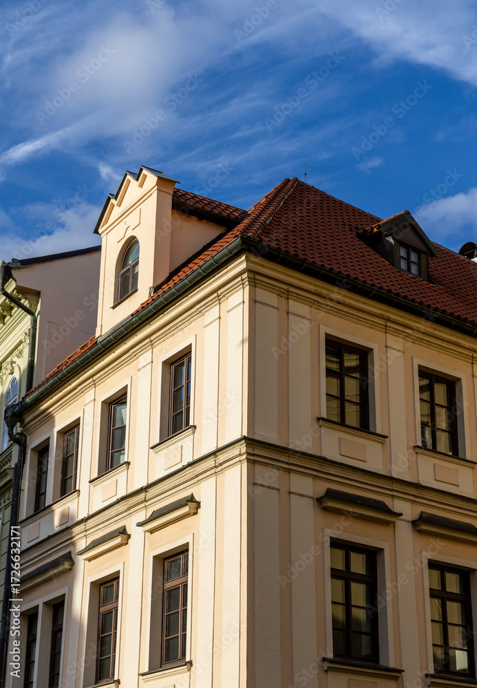 Fototapeta premium Prague cityscape. View of the city from above. Prague, Czech Republic.
