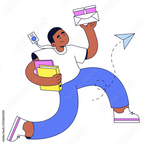 Young man bringing coffee to his coworkers