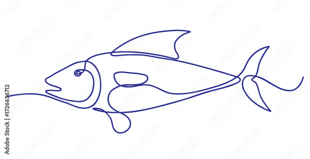 Obraz premium Fish line art