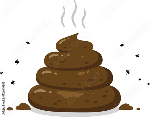 Humorous pile of steaming poop with musical notes symbolizing a funky or gag sound effect artistic representation isolated on transparent background