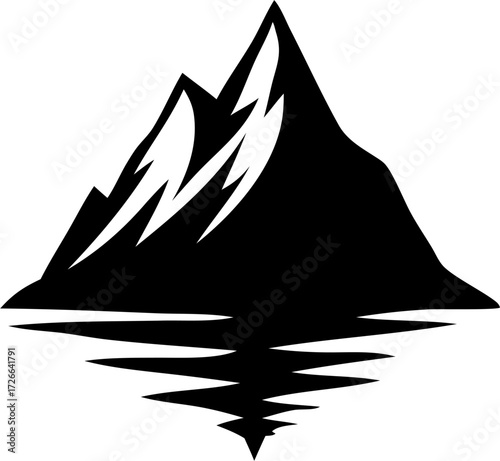 Mountains Silhouette Vector | Landscape, Peaks, Nature, Outdoor Clipart Design