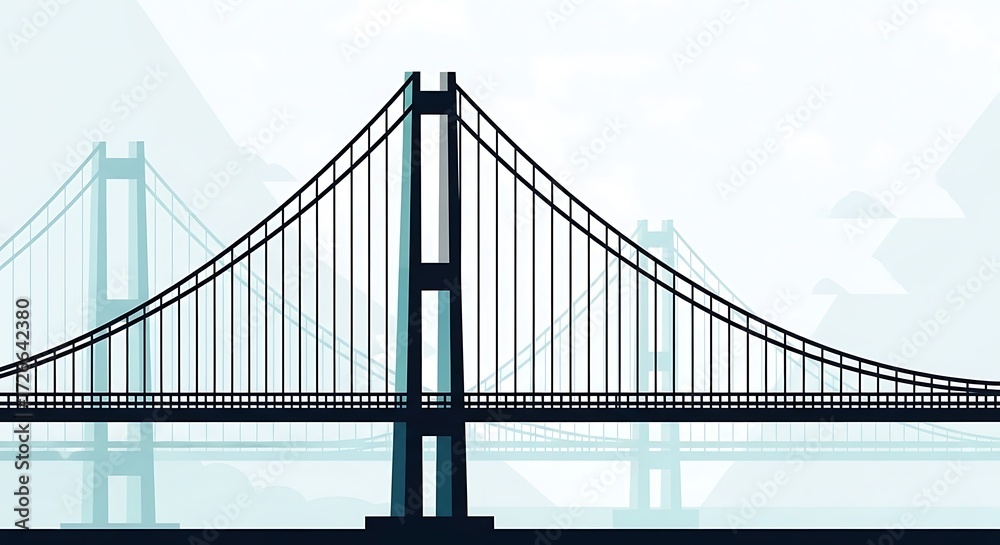 Fototapeta premium Bridge Minimalist Design.