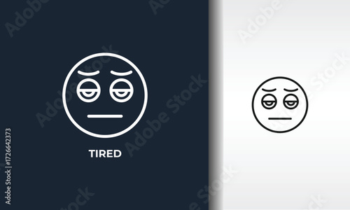 Tired Vector, Icon Or Logo Sign Isolated Symbol Illustration