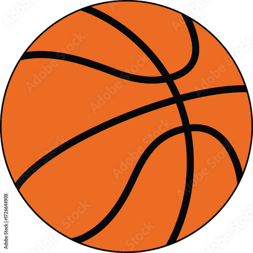Classic orange basketball with black lines iconic sports equipment for game play and athletic pursuits representing teamwork and competition isolated on transparent background