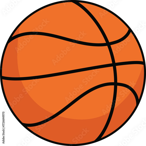 Classic orange basketball with black lines a popular sports ball for games and recreation isolated on transparent background