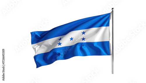A digitally rendered image of the Honduran flag, billowing gracefully against a stark black background. Free Download A digitally rendered image of the Honduran flag, billowing gracefully against a stark black background. - GFXLoad