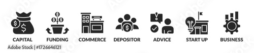 Angel investor vector icons. Business angel. Informal investor. Investment. Founder.