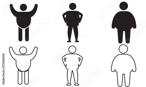 Overweight man icon. isolated on white background. Vector illustration. EPS 10