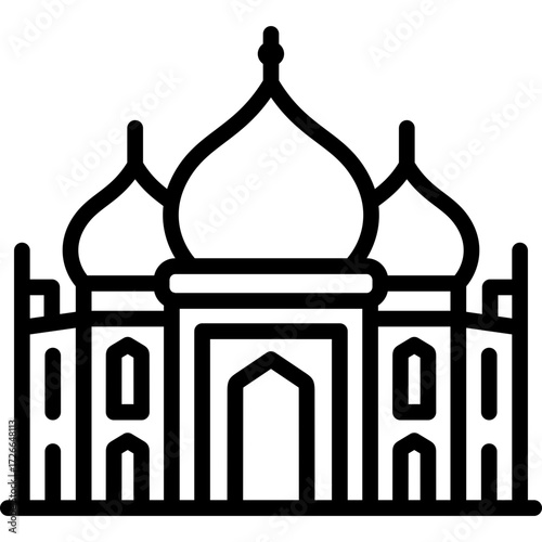 taj mahal line art