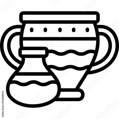 pottery line icon