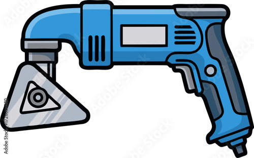 Vibrant Blue Power Tool with Specialized Attachment