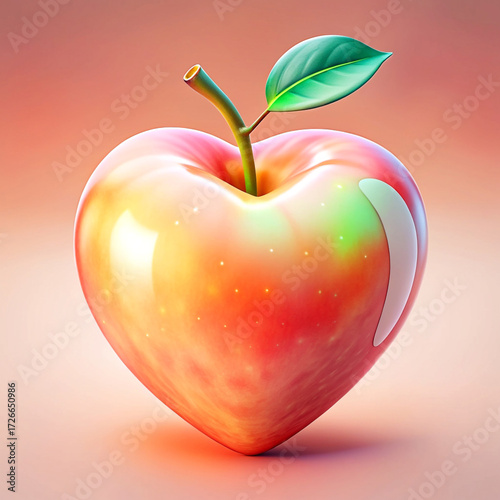 Juicy ripe red apple. Fruit.