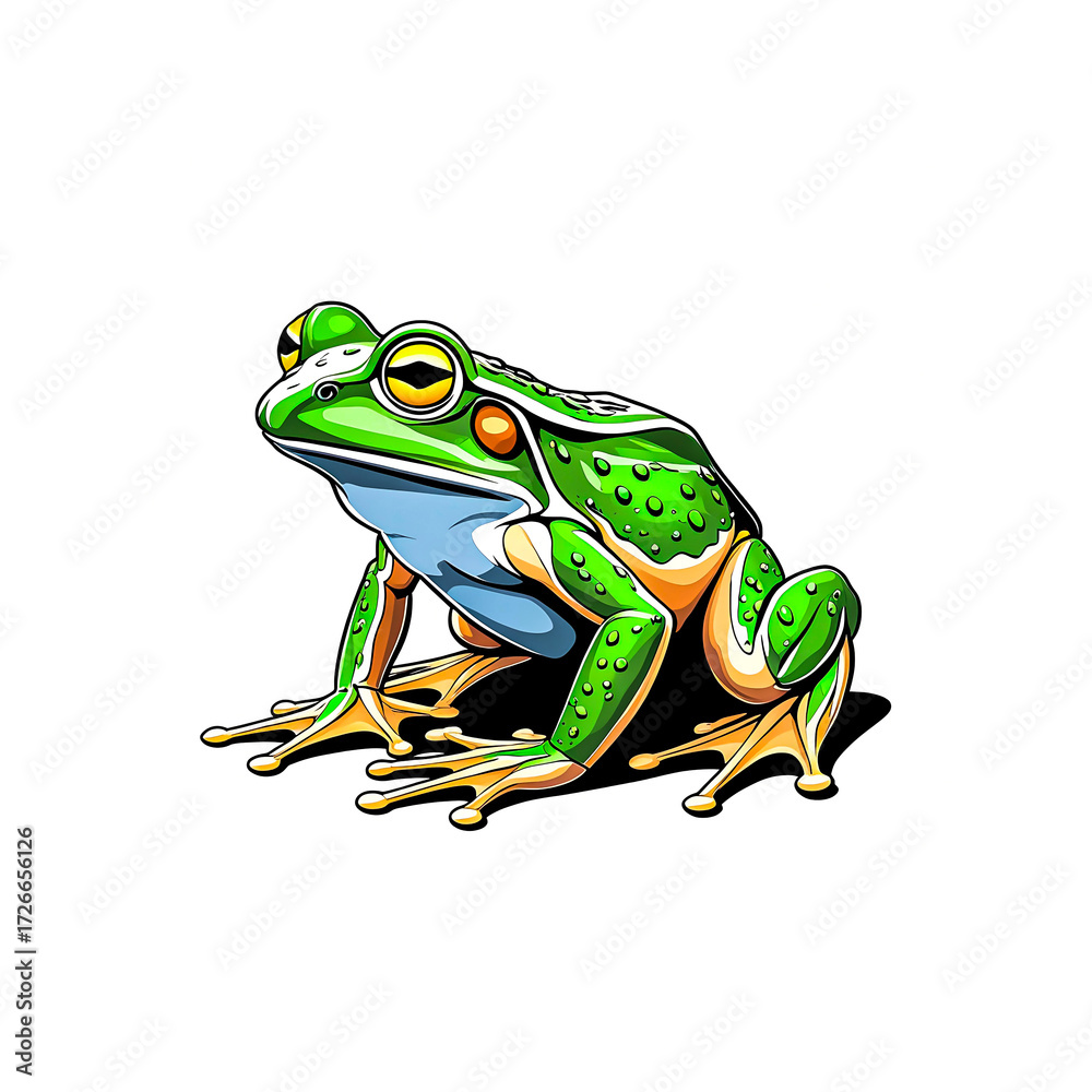 Fototapeta premium Minimal Vector frog Design – Elegant Silhouette Illustration on a white background 