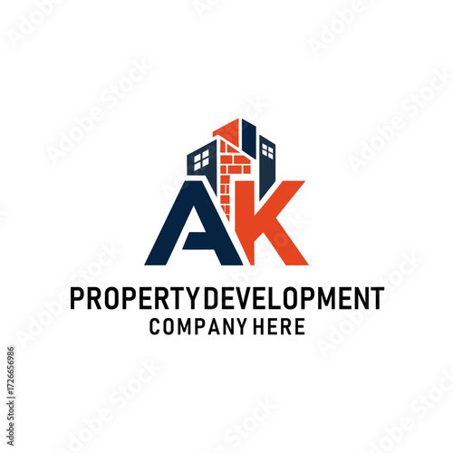 Initial A K logo for a property development company
