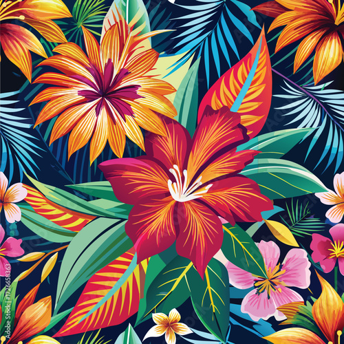 Tropical flower pattern design