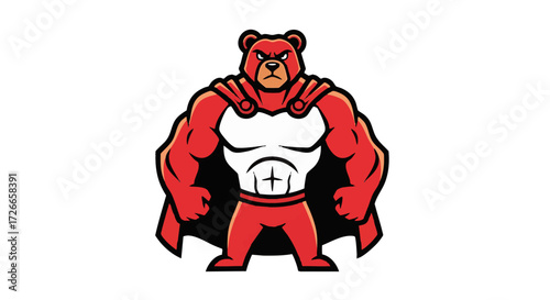 red bears with cape vector icon
