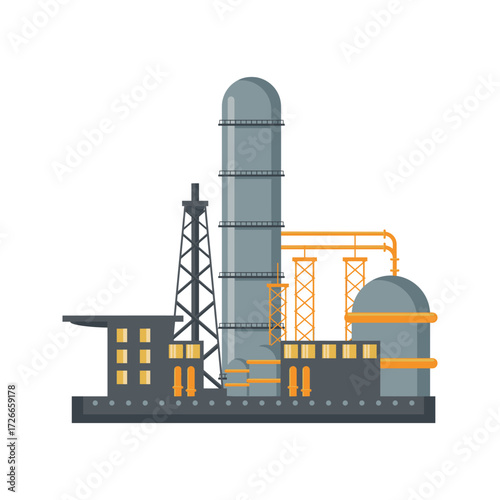 Oil and Gas Refinery Plant Illustration.