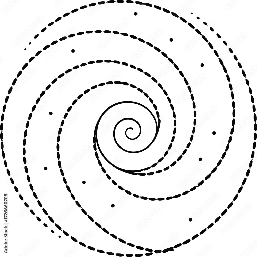 Naklejka premium Black and white abstract spiral swirl design