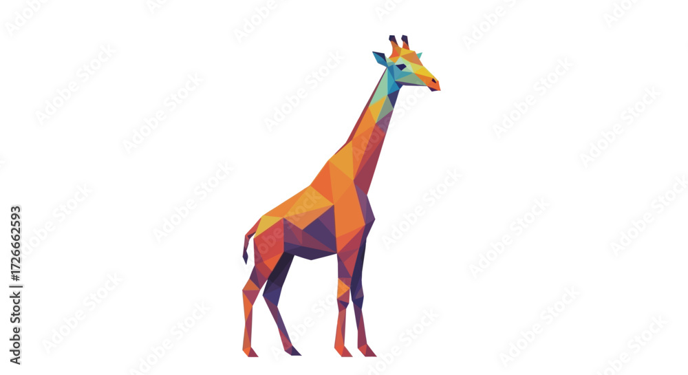 Obraz premium giraffe vector illustrator polygon