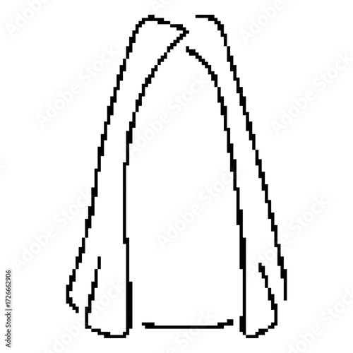 dark robes pixel icon, 8-bit. Isolated vector illustration.