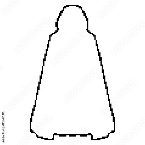 dark robes pixel icon, 8-bit. Isolated vector illustration.