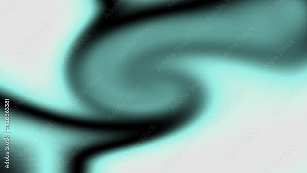 Fototapeta premium Mesmerizing abstract background featuring a swirling vortex of soft turquoise and black ink creating a fluid, hypnotic effect