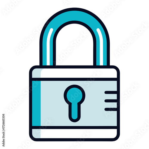 A sleek and modern padlock icon, rendered in vibrant shades, exudes a sense of security and digital safety. Generative AI