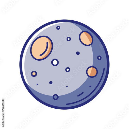 A vibrant illustration of a celestial body, featuring craters and a textured surface, floating in the vast expanse of space, symbolizing the wonders of exploration and the cosmos. Generative AI