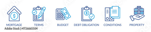 Vector illustration of refinance. Refinancing is the replacement of an existing debt obligation with another debt obligation under different terms