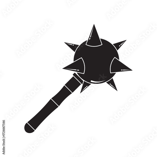 mace weapon flat icon vector