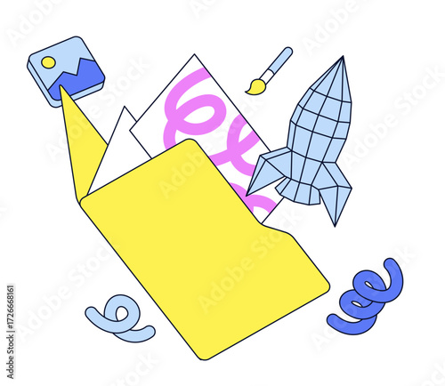 Creative portfolio with illustrations and three d models
