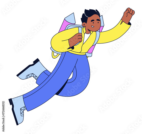 Launching startup project and flying with jetpack