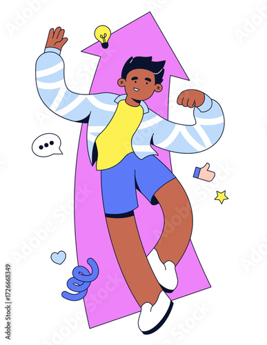 Happy man representing personal growth
