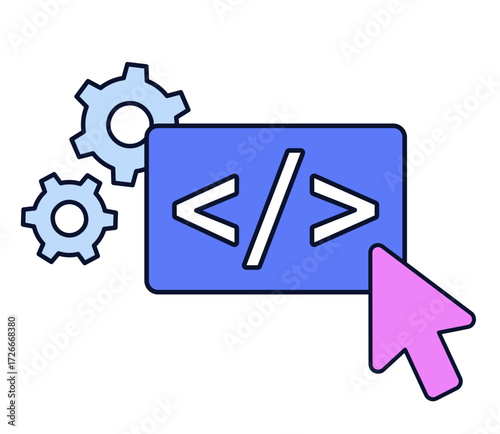 Programming and code writing with angle brackets