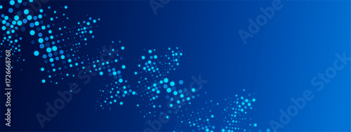 Neon blue abstract geometric texture with chaotic particle based triangle shapes molecular design vector illustration for technology advertising medicine presentations business and digital graphics