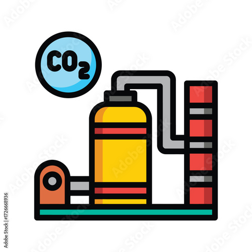 Carbon Capture and Storage Facility Icon.