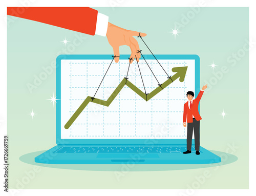 Financial growth concept, profit increase or earning capital gain.