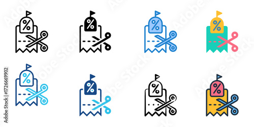 Tax loss harvesting icon set multiple style collection 
